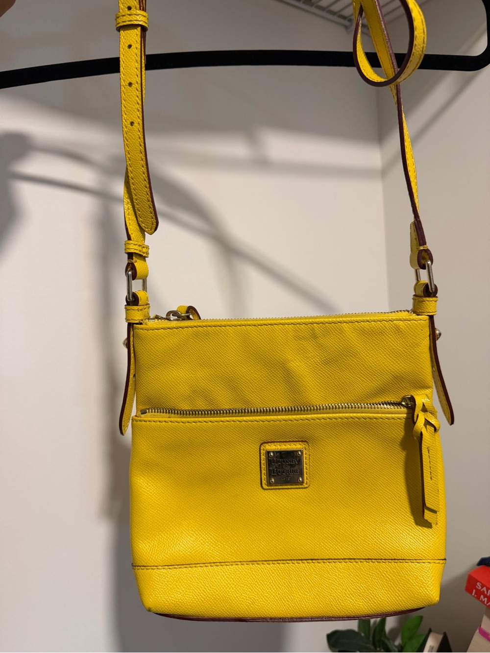 Dooney & Bourke Bright Yellow Pebbled Leather Crossbody